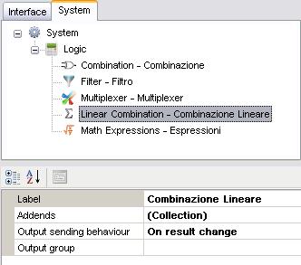 Linear Combination The Linear combination object allows to calculate weighted sums between the bit values of specific input KNX groups and to assign the result expressed in bytes to an output KNX