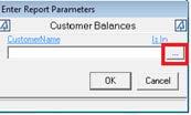 From the properties window, select the parameters tab 3. Click on the Add button 4. Select the customer name or the field you would like to parameterize by 5.
