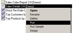 How to Switch the Output Mode to SQL View 1. Open your Report Manager 2. Right click on Home and select Switch Output Mode 3.