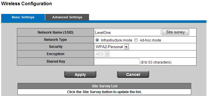WPA2-Personal WPA2 supports AES encryption methods with dynamic encryption keys. Shared Key - Enter the key shared between the Router and the server keys. Enter a pass phrase of 8-63 characters.