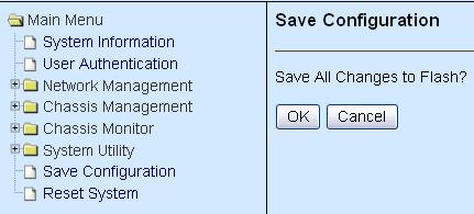 4.8 Save Configuration In order to save configuration setting permanently, user need to save configuration