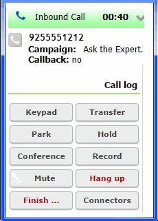 Processing Calls Using Campaign Features 2 Process the call as needed.
