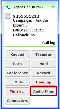 Processing Calls Adding Notes to the Call Log 2 Select a file. 3 Click Play.