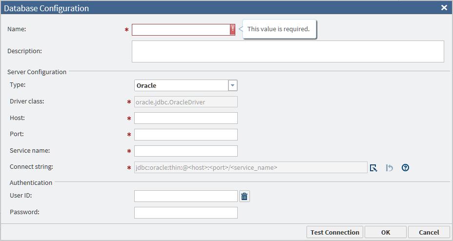 Set Global Options 189 4 The values of Driver class and Connect string are generated automatically when you select either Teradata or Oracle in the Type field.