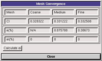 Click <<Run>> and FlowLab will conduct the simulation in the order of fine mesh medium mesh coarse mesh. The information on which mesh is being solved now will be displayed in the left bottom window.