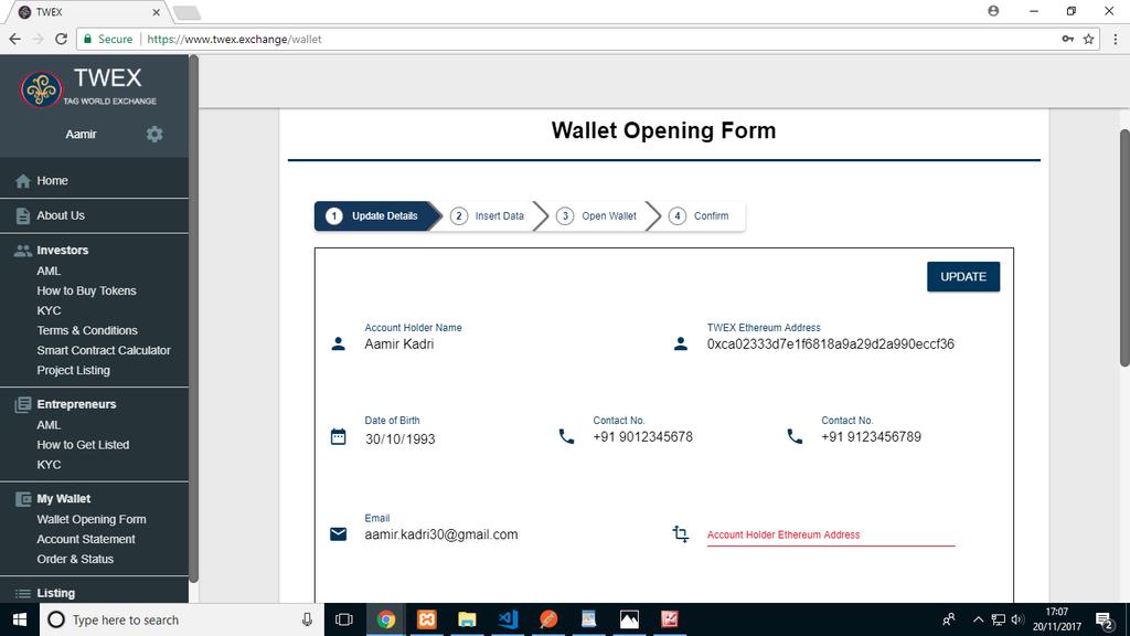 Wallet Wallet Opening Form 13.