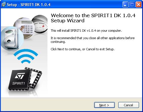 SDK installation 67 Run the SPIRIT1 DK-Setup-1.