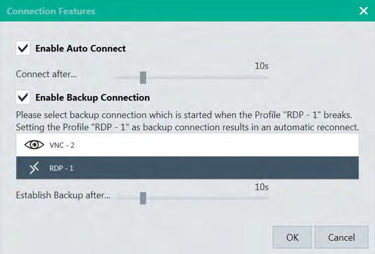 Profiles Management App Remote Monitor Host A Auto Connect Backup Connection Network Connection failed Figure 5.