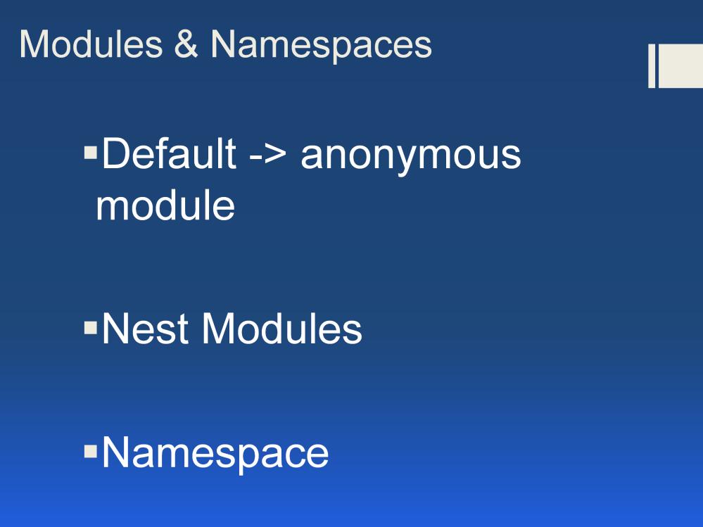For multi file projects, code must be organized into modules or namespaces Create a second fs file. Program.
