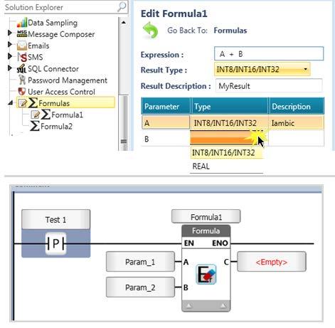 Formula Now when you create formulas, you select the parameter data types.