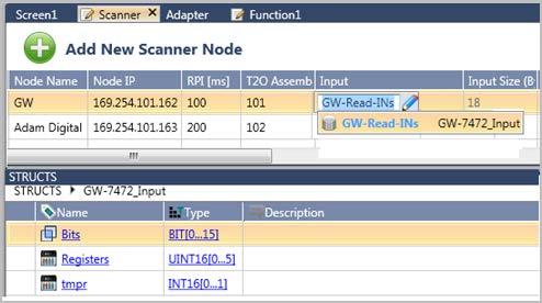 You set up EtherNet/IP communications by entering parameters into a simple configuration grid.