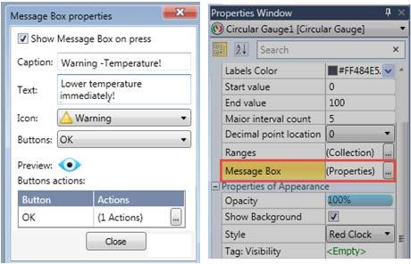 HMI: Message Box HMI Elements that offer Actions now