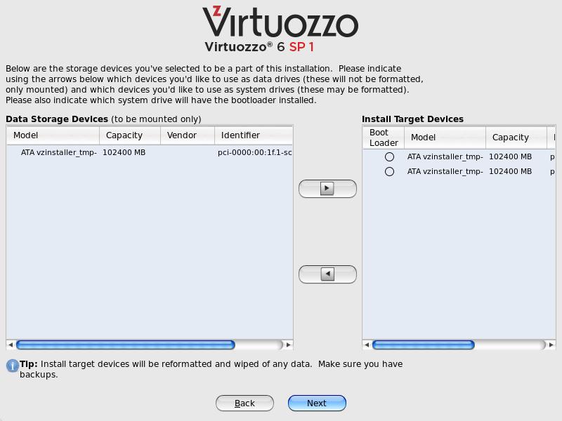 Installing Virtuozzo 6 Installing Virtuozzo Automator Choose the Virtuozzo Automator components to install on your server.