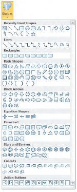 Modify WordArt and Shapes Ribbon and Shortcut Methods: Insert a shape Set the formatting of the current shape as the