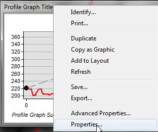 You may change the graph appearance by right clicking on the profile graph, then select the Properties option (see figure).