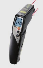 Infrared temperature measuring instruments testo 830 Infrared thermometer with close focus optics for measuring small objects Infrared thermometer with 30:1 optics for exact measurement at a distance