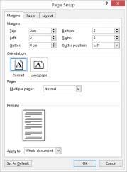 Page size set to A4 portrait All margins to 2 cm Evidence 2