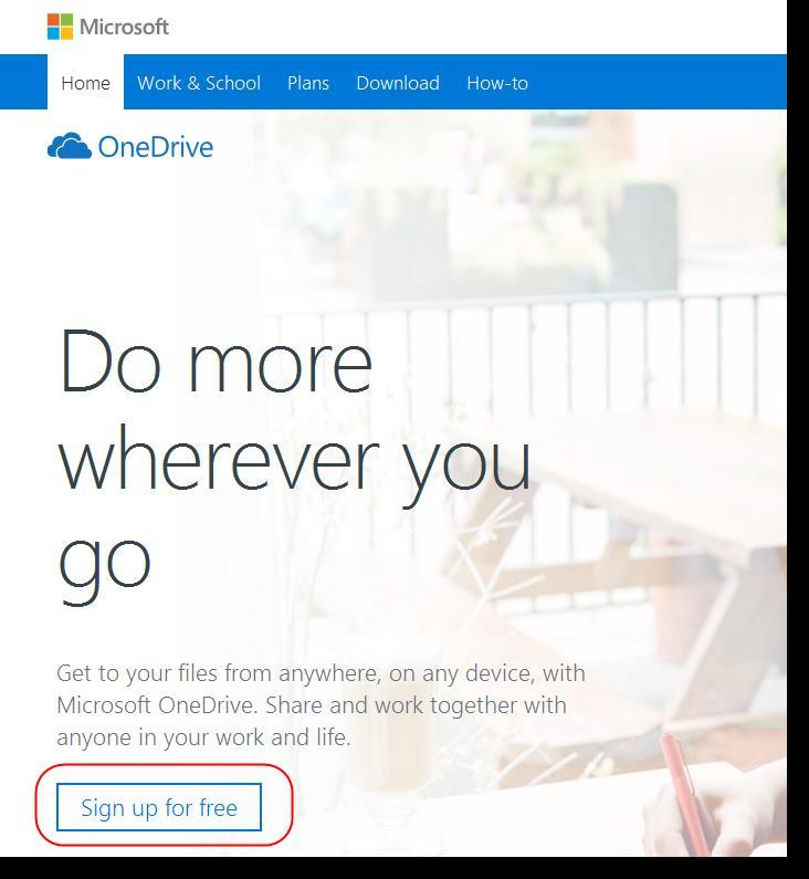 1. Registering for a Microsoft OneDrive Account 1.