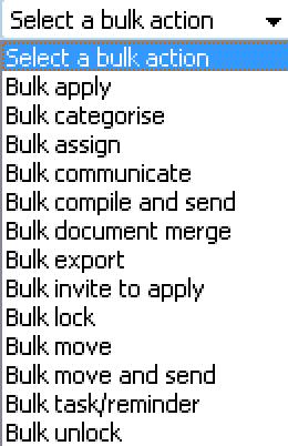 Quick Reference Guide Bulk activities What you need to do What you will see Bulk apply allows you to apply multiple applicants to a new job.