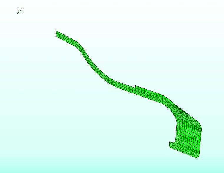 Figure 3 Finite element model of the cross section of the wheel Step 2: Create three-dimensional finite element model Figure 4 shows a three-dimensional finite element model used for a steady state