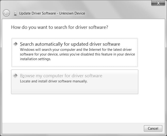 (6) Click [Browse my computer for driver software] On the screen for