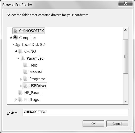 (8) Select the folder When the Browse folders screen is displayed, select [USBDriver] (if you cannot find [USBDriver], click