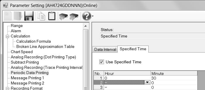 2. Copy and paste operations for periodic (specified time) data printing setting For the periodic (specified time) settings, you can copy and paste parameters per specified time number (parameters