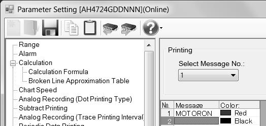 2. Copy and paste operations for message printing 1 setting For the message printing 1 settings, you can copy and paste parameters per message number (parameters belonging to one message number).