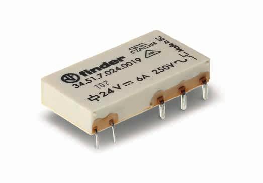 34 Ultra-Slim PCB relays 34 Ordering information Electromechanical relay (EMR) Example: 34 series slim electromechanical relay, 1 CO (SPDT) 6 contacts, 24 V sensitive DC coil. B C D 3 4. 5 1. 7.