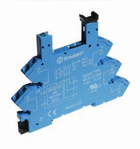 34 93 Sockets and accessories for 34 series relays Screw less terminal socket 35 mm rail mounting (EN 60715) Common features - Space saving 6.
