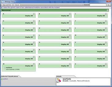 Click on the Select Medications button and select one or more medicines involved in the incident.