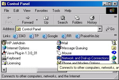 Applet - 1 Double-Click on Network and Dialup Connections [in the