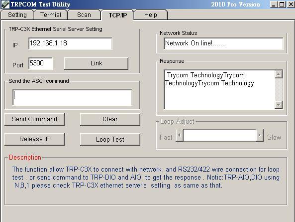 25 7. Using TRPCOM Utility test TRP-C37.