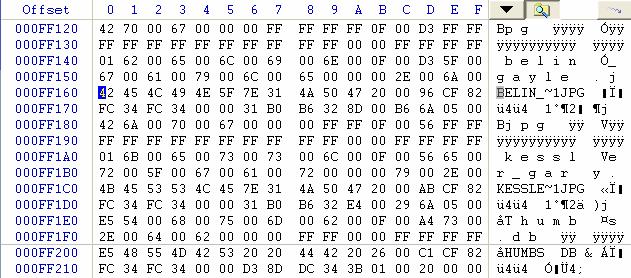 17. Root Directory Example Three files shown here: BELIN_~1.JPG @ offset 0xff160 (belin_gayle.jpg entry starts @ offset 0xff140) KESSLE~1.JPG @ offset 0xff1c0 (kessler_gary.