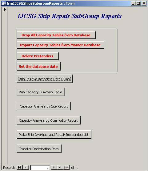 Figure 6: Ships Subgroup Production Database