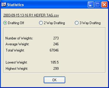 SESSION STATISTICS You can view the statistics of both standard and trait sessions retrieved from the Weigh Scale. You have to first download the required session.