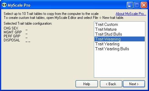 2. Highlight one or more of the displayed Trait tables. Ctrl click to select multiple Trait Tables.
