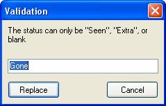 If you try to save a file that contains an invalid word, a message similar to that shown below displays.