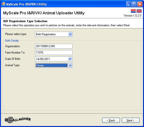 Creating an I&R Registration file Once you have completed the steps from Selecting animals to send to database (p 90), the following screen is displayed: Follow these steps to create a Registration