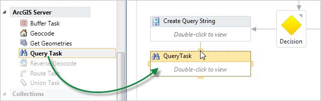 Return to Tutorial Overview Create the QueryTask Now that we have assembled the query string, we can use it in a Query Task activity. To define the QueryTask parameters: 1.