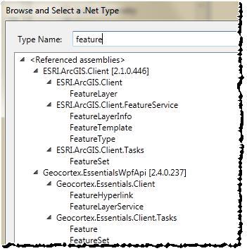 Select the ESRI FeatureSet for the Variable type If the Variable type that you needed is not in the drop-down list, you can select Browse