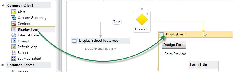 Click the Flowchart link to return to the workflow, and then click File Save. You can click the links at the top of the design area to navigate to those parts of the workflow.