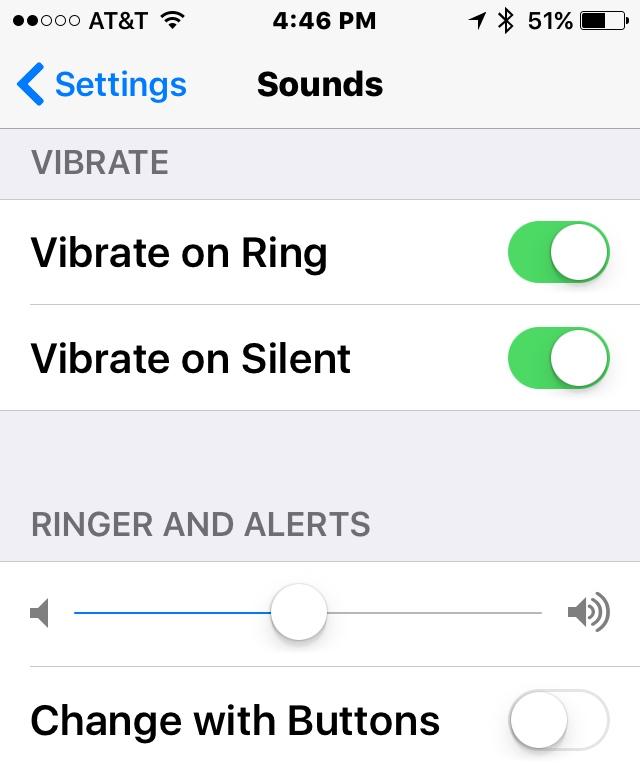 Sounds - Select options for volume, vibrate, ringer, alerts,
