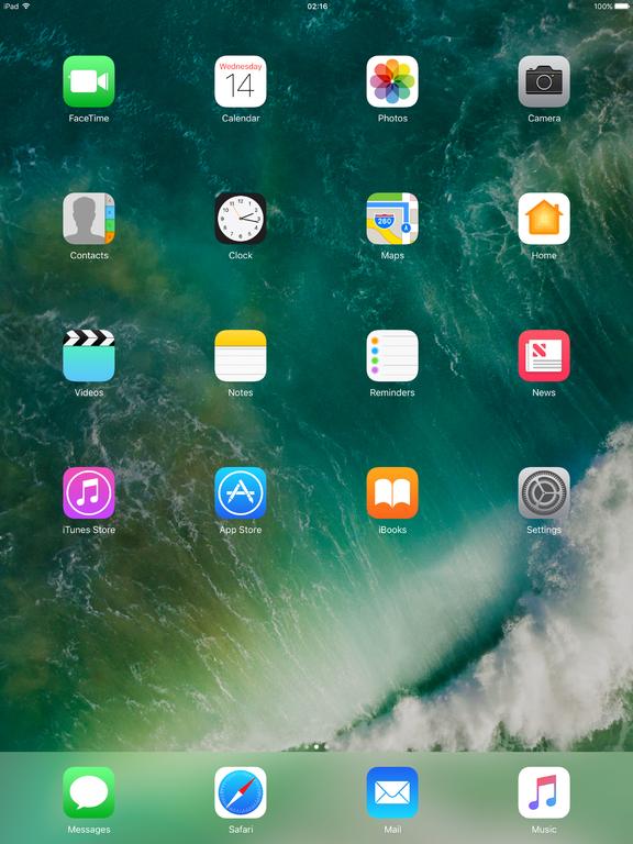 ipad Home Screen Tap an App to open it.