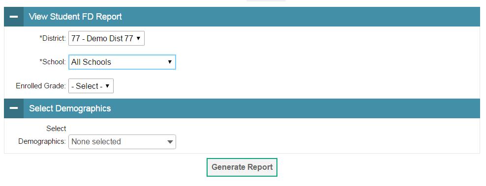 Generating Frequency Distribution Reports You can generate reports from student data in TIDE to show the distribution of each demographic category and test assignment.