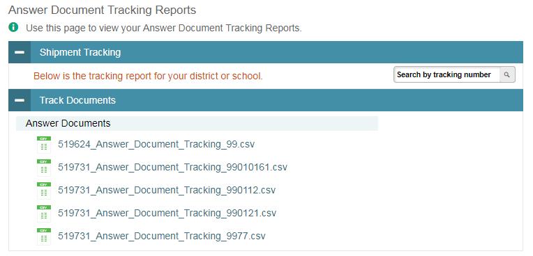 Reviewing Answer Document Tracking Reports The Answer Document Tracking Report is a report generated to track all test and answer books received by Data Recognition Corp (DRC) from district scorable