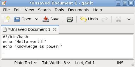 3. Type in the following using gedit text editor: #!