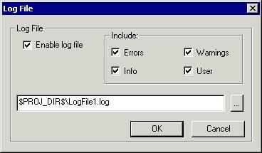 Executing your application Clear All Clears the contents of the window. Log File dialog box The Log File dialog box is available by choosing Debug>Logging>Set Log File.