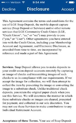 Snap Deposit Deposit checks from