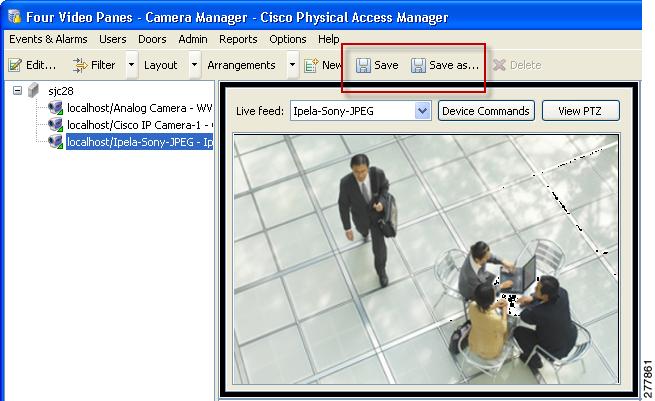(Optional) Save the camera view as an Arrangement. a. Click Save or Save As to save the current camera layout as an Arrangement. b. Enter the arrangement name and click OK.